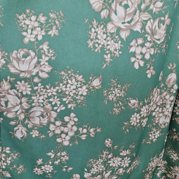 Vintage 1970s M Maxi Dress & Jacket Green Floral Mod Vintage VTG 70s Sleeveless - Picture 15 of 16